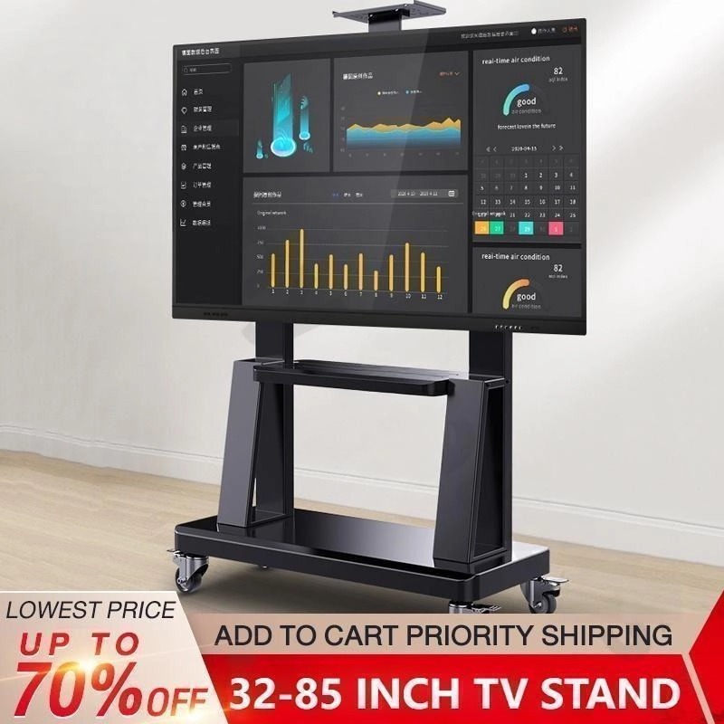 Bergerak Bracket Standing tv 32-85 Inch TV Berdiri Stand Universal Dapat Disesuaikan LED TV Stand Trolley Gantungan TV