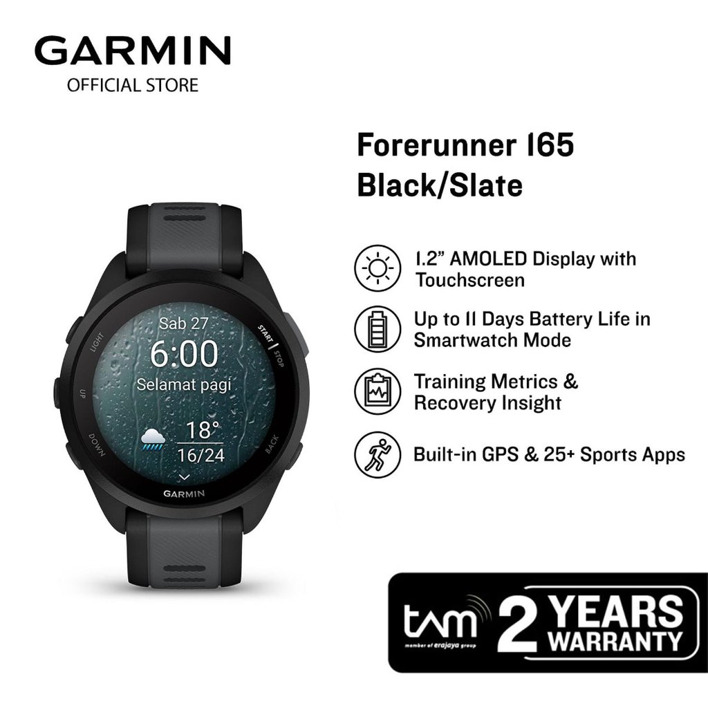 Garmin Forerunner 165 - Black/Slate