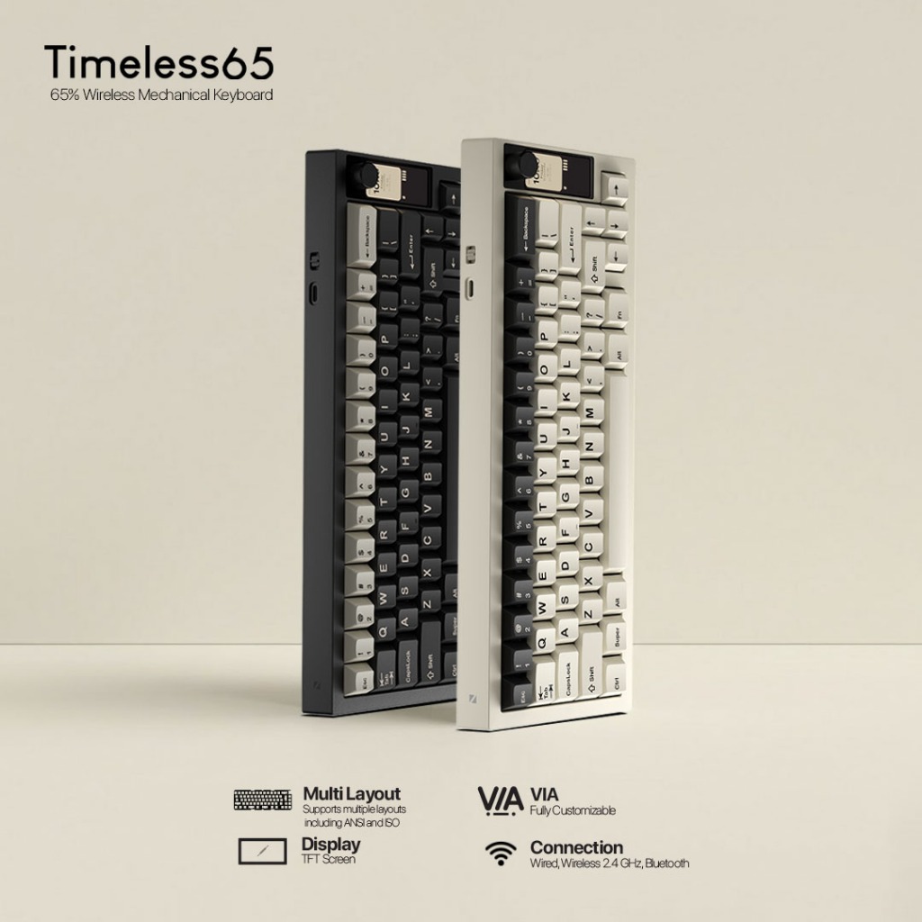 Noir Timeless - Timeless65 VIA 65% Multi Layout Wireless Mechanical Keyboard Gasket Mount