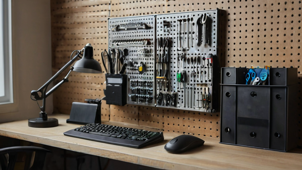 Detail Rekayasa Mekanik dan Desain Ergonomis Modular Pegboard Organizer Dinding & Meja 2026: Manajemen Aksesoris Kerja, Headphone, & Gadget Vertikal